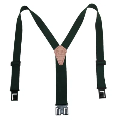 Perry Suspenders Men's Elastic 1.5 Inch Wide Hook End Suspenders In Green