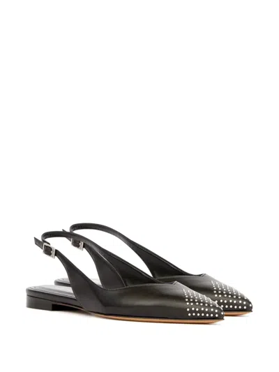 Isabel Marant Branee Leather Slingback Ballet Flat In Black