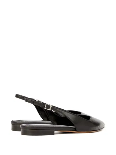Isabel Marant Branee Leather Slingback Ballet Flat In Black