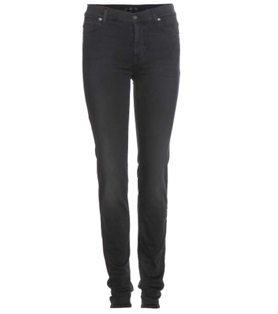 7 For All Mankind Rozie Slim High-rise Jeans In Black