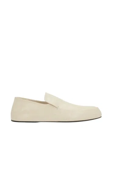 Jil Sander Slip-on Leather Loafers In White