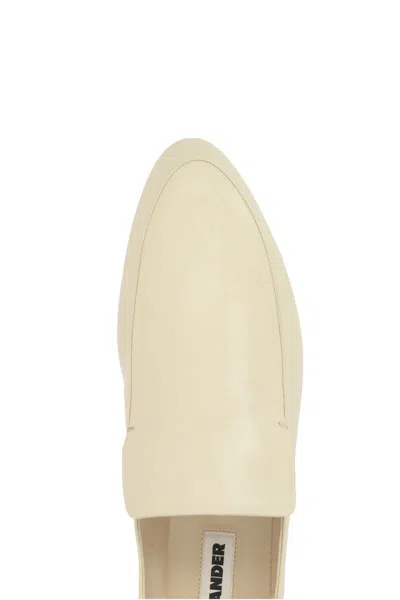 Jil Sander Slip-on Leather Loafers In White