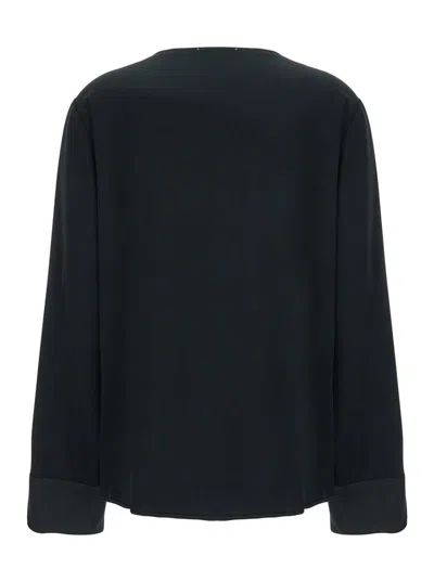 Forte Forte Black V-neck Sweater In Black
