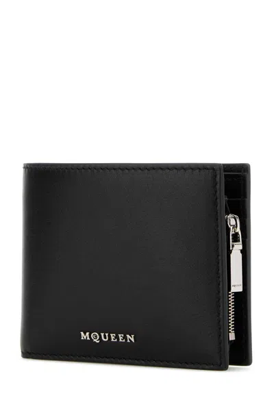 Alexander Mcqueen Leather Bifold Wallet With In Black