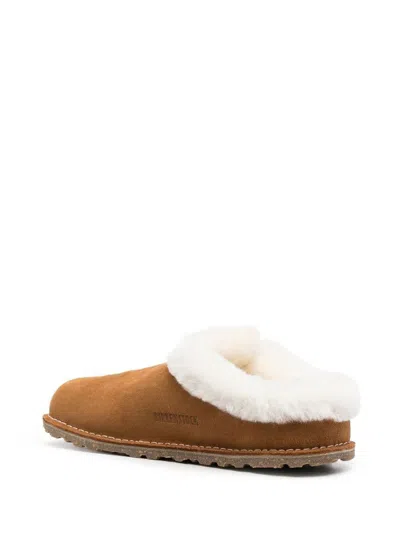 Birkenstock Zermatt Premium Shearling Suede Womens Clogs In Brown
