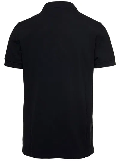 Tom Ford Black Short-sleeves Polo In Cotton Piquet Jersey Man In Black