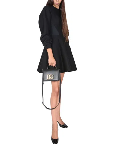 Dolce & Gabbana Technical Jersey Dress With Bustier Details In Black