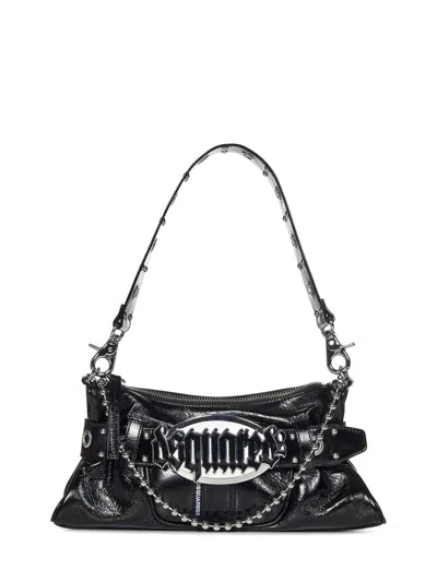 Dsquared2 Gothic Leather Shoulder Bag In Black