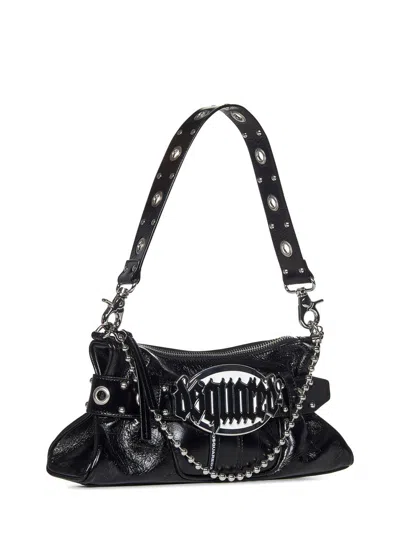 Dsquared2 Gothic Leather Shoulder Bag In Black
