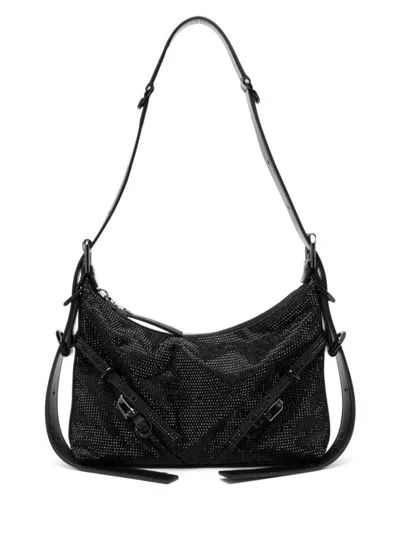 Givenchy Mini Voyou Crystal-embellished Shoulder Bag In Black