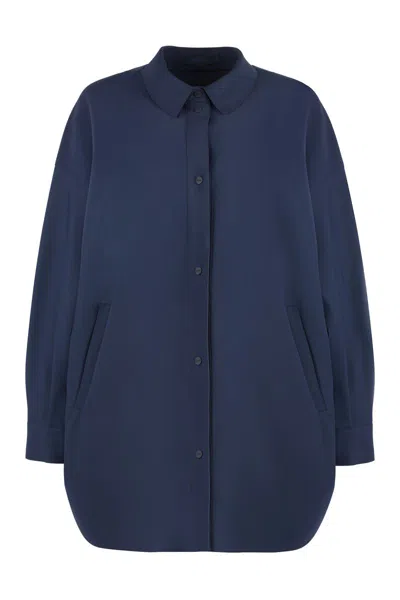 Herno Women's Technical Fabric Overshirt In Blue