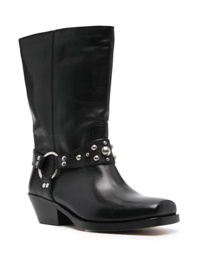 Shop Isabel Marant Antya Leather Boots In Black