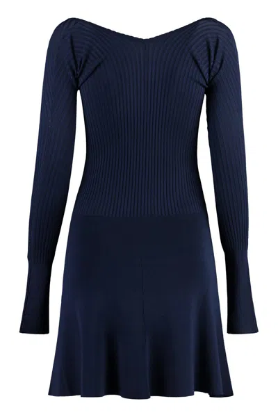 Jacquemus Pralu Knit Mini-dress In Blue