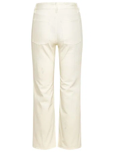Jil Sander Cotton Denim Mid Rise Knee Line Jeans In Beige