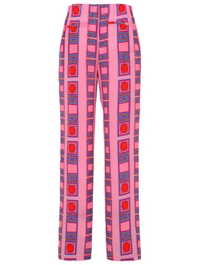 Kutnia Pink Silk Zeugma Pants In Pink