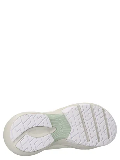 Lanvin Flash-x Mesh Upper Sneakers With Textured Panels In White