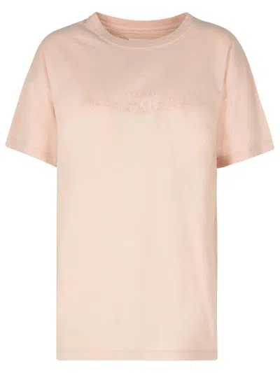 Maison Margiela T-shirt With Embroidered Logo In Beige