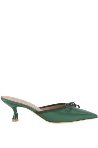 Malone Souliers X Tabitha Simmons Women's Rose Pointed Toe Mules In Green