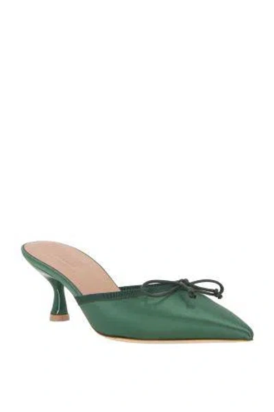 Malone Souliers X Tabitha Simmons Women's Rose Pointed Toe Mules In Green