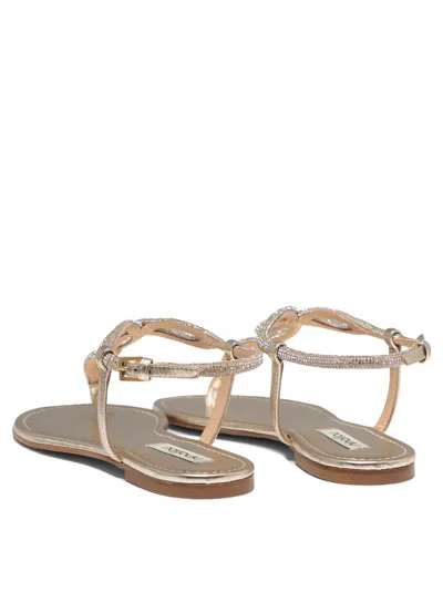 Ninalilou Leather Flat Sandal In Gold