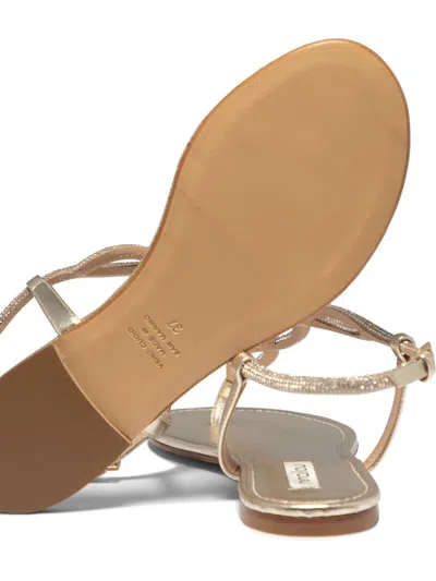 Ninalilou Leather Flat Sandal In Gold