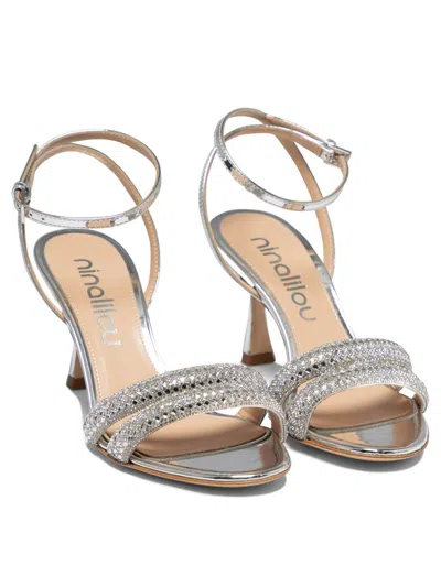 Shop Ninalilou "mya 705" Sandals In Silver