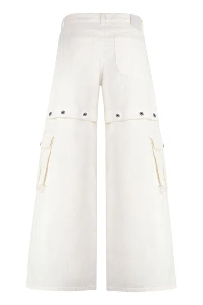 Off-white Convertible Logo-embroidered Cargo Jeans In White