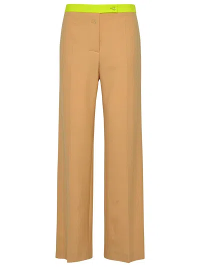 Off-white Off White Beige Wool Blend Active Pants In Brown