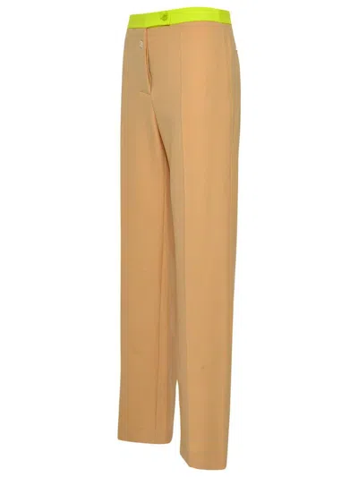 Off-white Off White Beige Wool Blend Active Pants In Brown