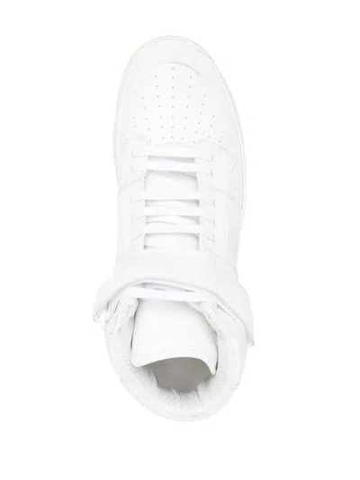 Saint Laurent Lax Sneakers In Washed-out Effect Leather In White