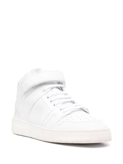 Saint Laurent Lax Sneakers In Washed-out Effect Leather In White