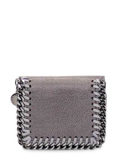 Stella Mccartney Falabella Chain-trimmed Wallet In Grey