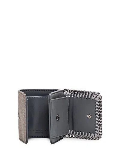 Stella Mccartney Falabella Chain-trimmed Wallet In Grey