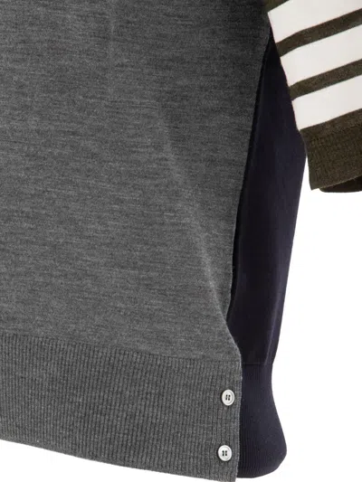 Thom Browne Gray Funmix 4-bar Polo In Grey