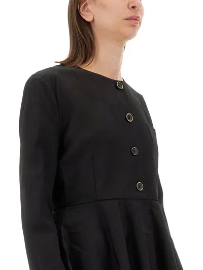 Uma Wang Black Viscose Blend Koney Jacket In Black