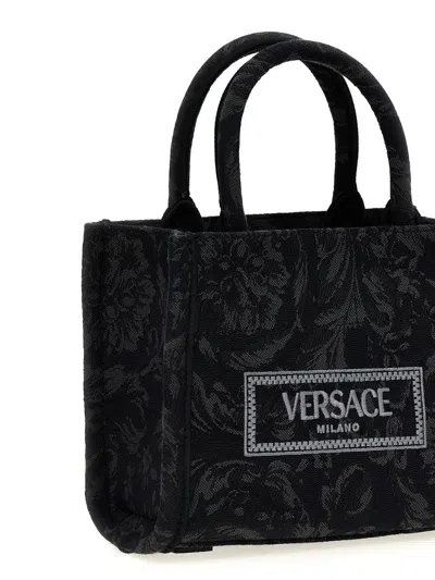 Versace 'extra Small Athena' Shopping Bag In Black