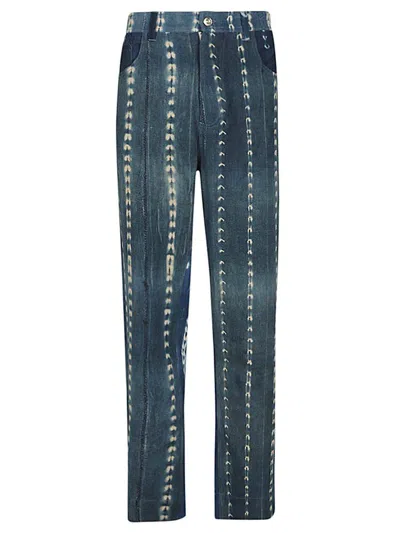 Wales Bonner Denim Jeans Tie-dye Miles In Blue