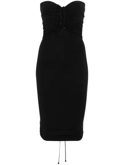 Wolford Fatal Ruched Strapless Minidress In Black