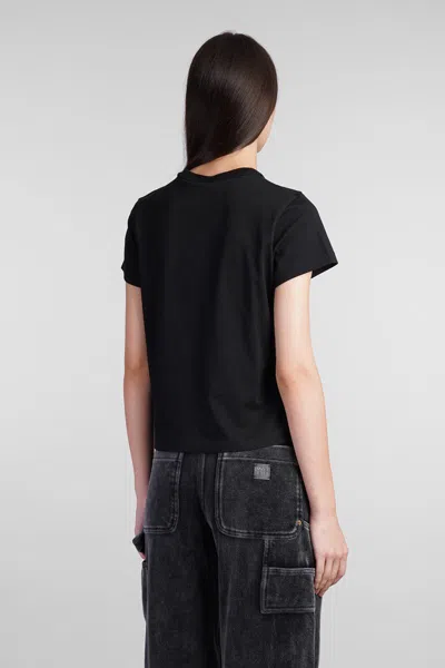 Alexander Wang Essential Jersey Shrunk Tee With Puff Logo Black In Black