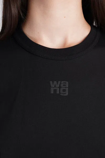 Alexander Wang Essential Jersey Shrunk Tee With Puff Logo Black In Black