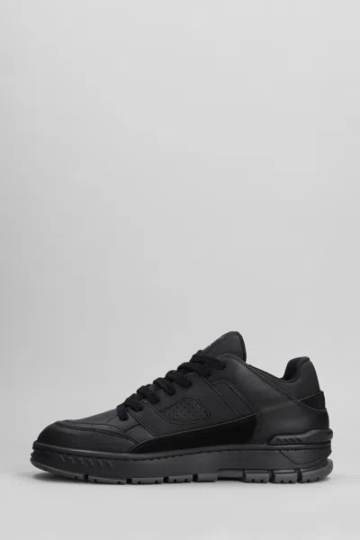 Axel Arigato Area Lo Sneakers In Black Suede And Leather In Black