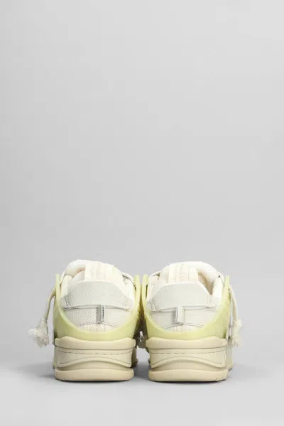 Axel Arigato Mens Cream Area Patchwork Leather And Recycled Polyester Mid-top Trainers In Beige