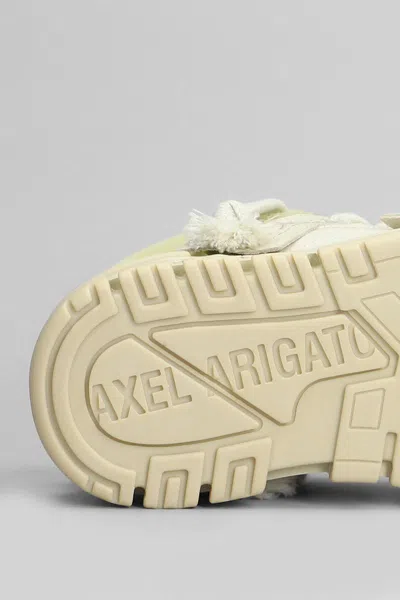 Axel Arigato Mens Cream Area Patchwork Leather And Recycled Polyester Mid-top Trainers In Beige