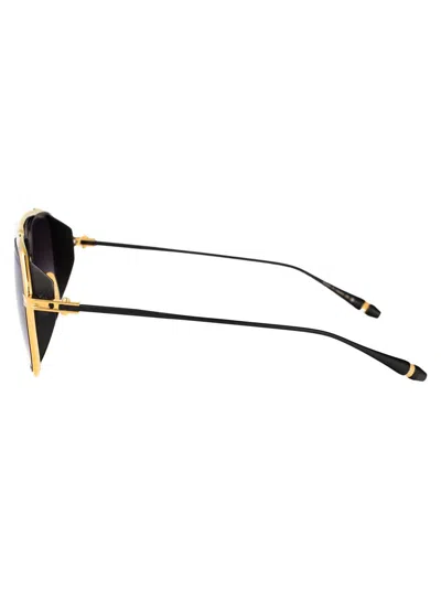 Dita Sunglasses In Yellow Gold - Black Iron W/grey To Clear Gradient