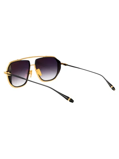 Dita Sunglasses In Yellow Gold - Black Iron W/grey To Clear Gradient
