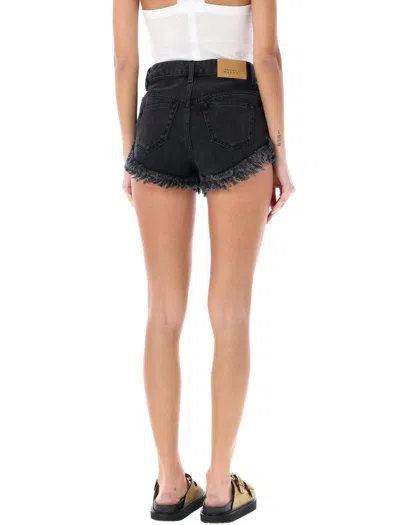 Isabel Marant Étoile Isabel Marant Etoile Eneidao Denim Shorts In Faded Black