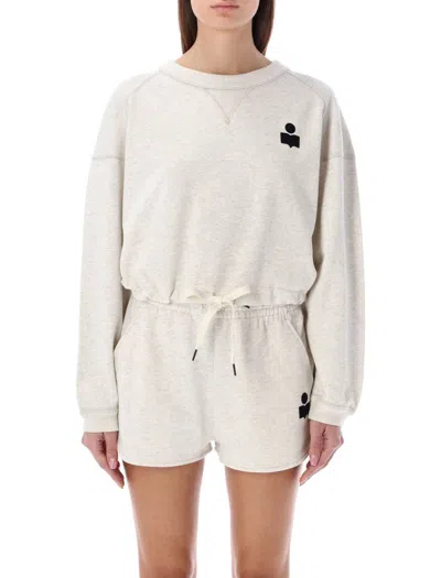 Isabel Marant Étoile Margo Cropped Drawstring Sweatshirt In Beige