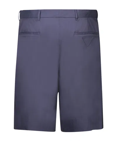 Prada Belt-loop Shorts In Gray