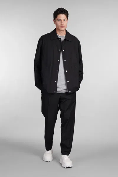 Jil Sander Black Shirt-jacket With Logo In Black