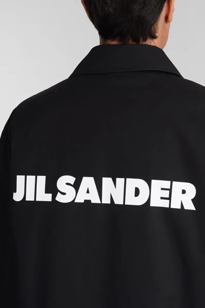 Jil Sander Black Shirt-jacket With Logo In Black